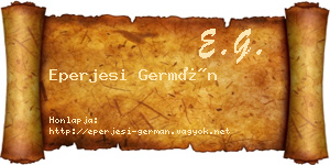 Eperjesi Germán névjegykártya